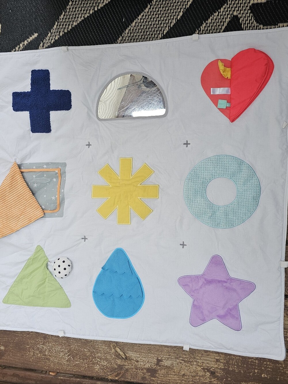 Kiwico Sensory Play Mat Grow With Me Baby Tummy Time Blanket Travel Please Read